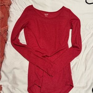Women's Red Long Sleeve Top
